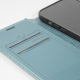iPhone 14 Pro Max Leder Tasche - Flip Wallet prestige Design - Grün