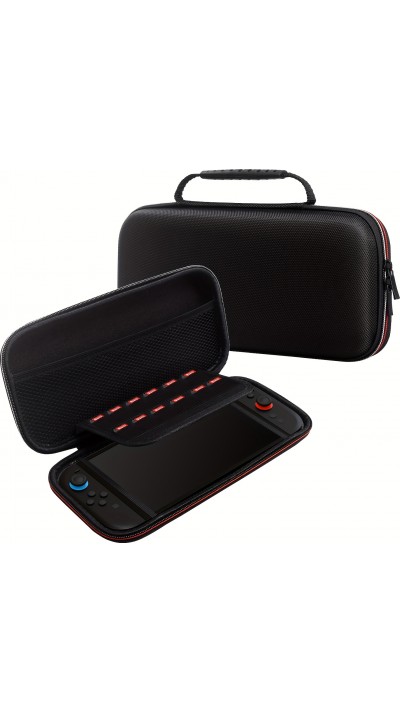 Harte Tragetasche für Nintendo Switch 2 (2025) mit Mesh-Taschen und Griff - Schwarz
