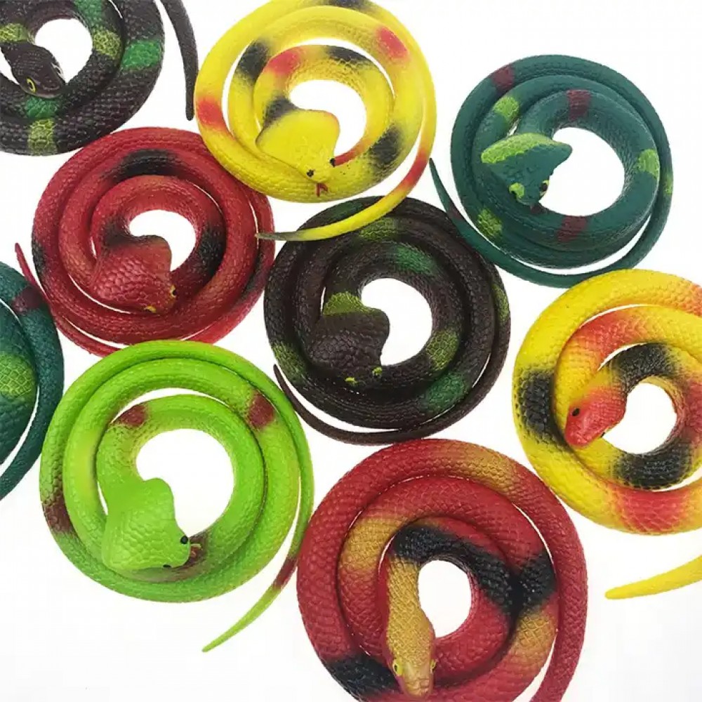 Realistische falsche Schlange Silikon-Spielzeug für Halloween (50 cm) - Zufällige Farbe