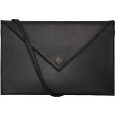 First Pochette Mini-Handtasche aus echtem Kaktusleder und 2 integrierten Riemen - Schwarz