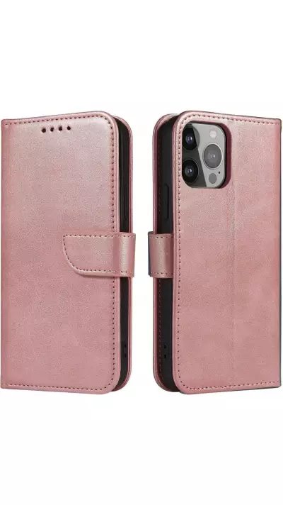 Galaxy S25 Ultra Case H&uuml;lle - Magnetischer Klapp-Lederh&uuml;lle - Rosa