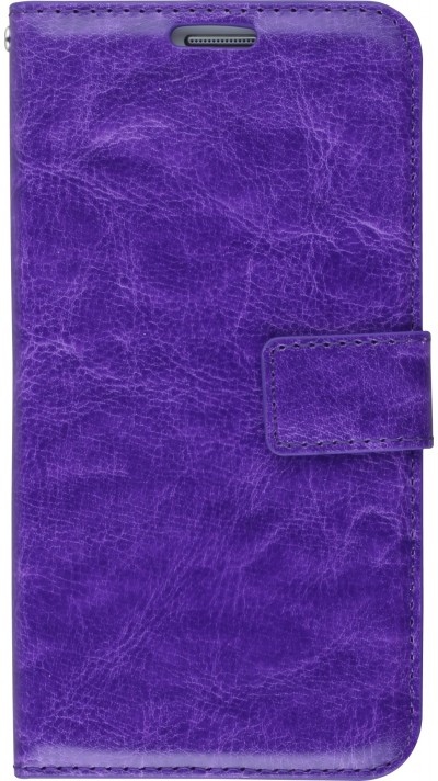 Fourre Samsung Galaxy S7 - Premium Flip cuir lisse porte-cartes - Violet