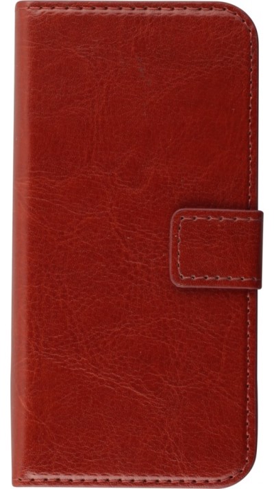 Hülle iPhone 5/5s / SE (2016) - Premium Flip Leder Tasche - Braun