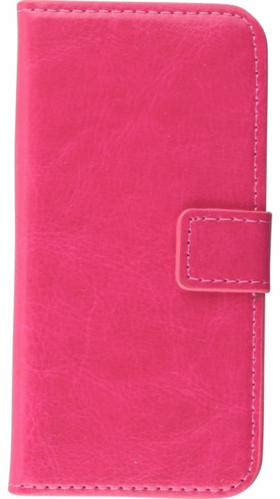 Hülle iPhone 5/5s / SE (2016) - Premium Flip Leder Tasche - Dunkelrosa