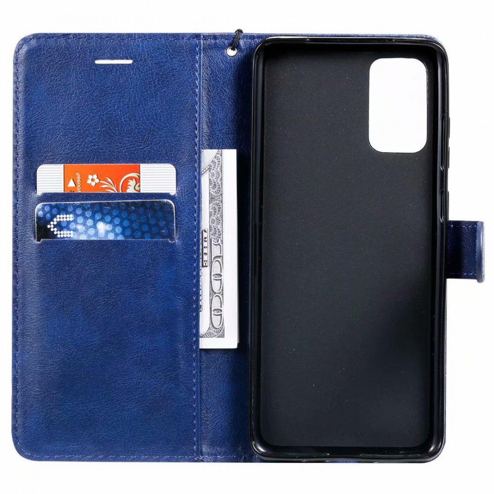Case Hülle Samsung Galaxy A32 - Premium Flip Leder Tasche - Dunkelblau