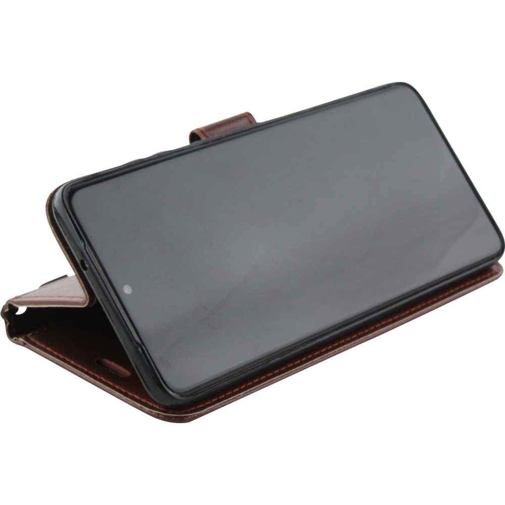 Hülle Samsung Galaxy A34 - Premium Flip Leder Tasche - Braun