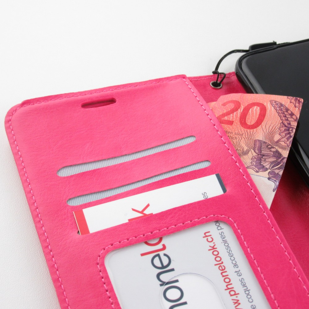 Fourre Samsung Galaxy S23+ - Premium Flip cuir lisse porte-cartes - Rose foncé