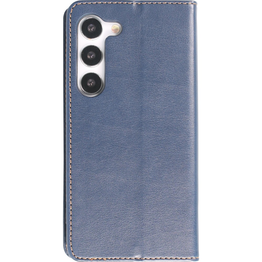 Galaxy S23 Case Hülle - Flip Fierre Shann Echtleder - Blau