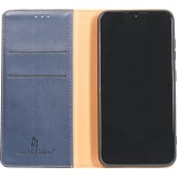 Galaxy S23 Case Hülle - Flip Fierre Shann Echtleder - Blau