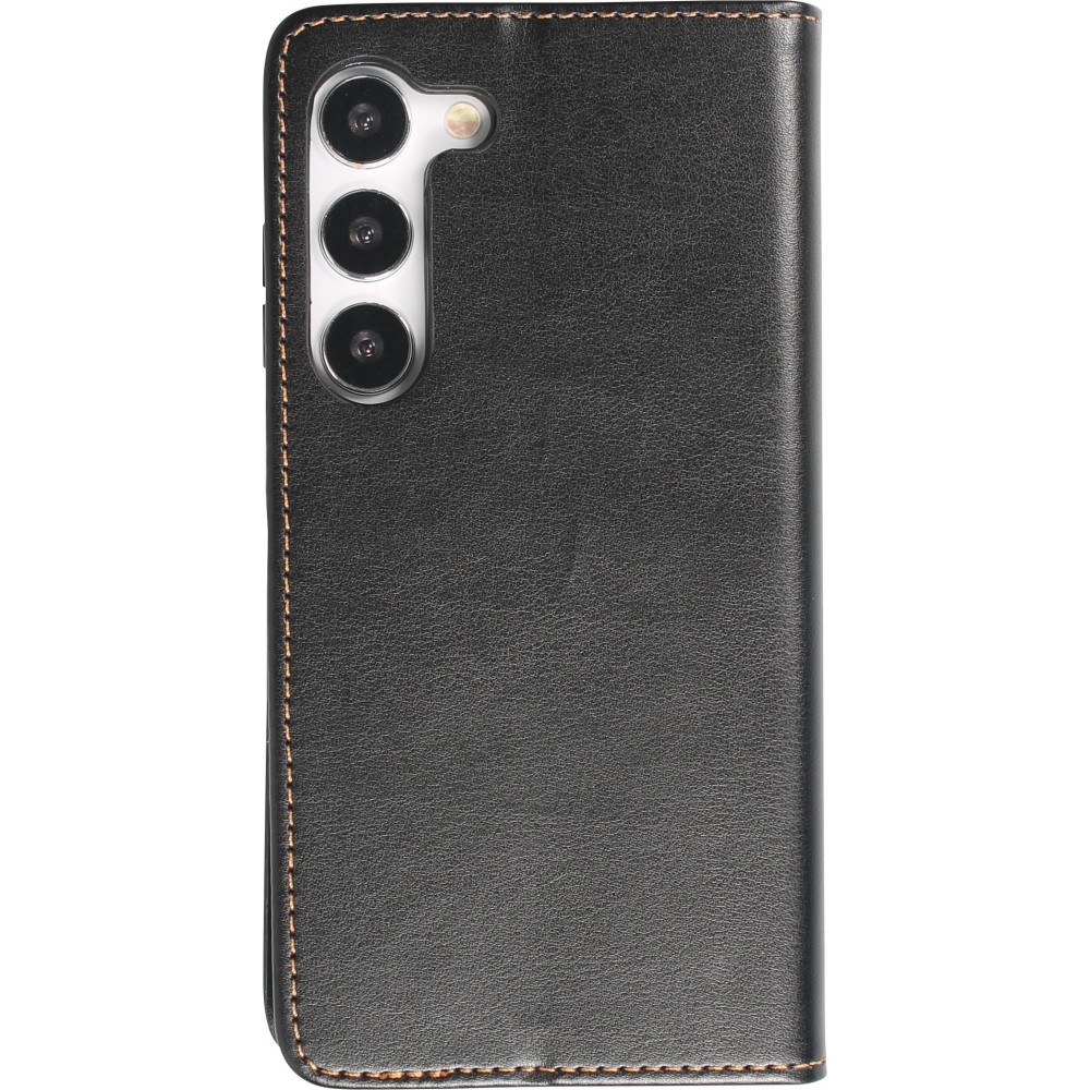 Fourre Samsung Galaxy S23+ - Flip Shierre Shann cuir véritable - Noir