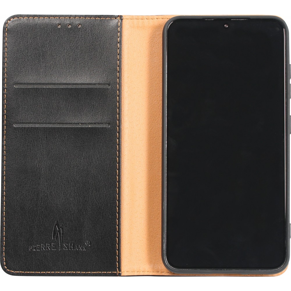 Fourre Samsung Galaxy S23+ - Flip Shierre Shann cuir véritable - Noir