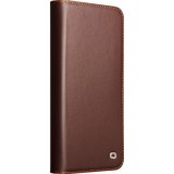Samsung Galaxy S25+ Case Hülle - Qialino Flip Matt Wallet Echtleder - Braun