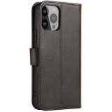 Galaxy S25+ Case Hülle - Leder Flip mit Magnetverschluss - Schwarz