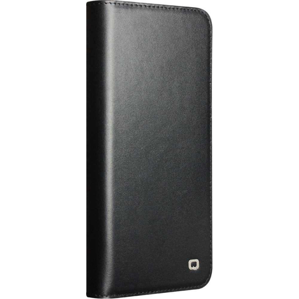 Samsung Galaxy S25 Case Hülle - Qialino Flip Matt Wallet Echtleder - Schwarz