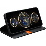 Samsung Galaxy S25 Case Hülle - Qialino Flip Matt Wallet Echtleder - Schwarz