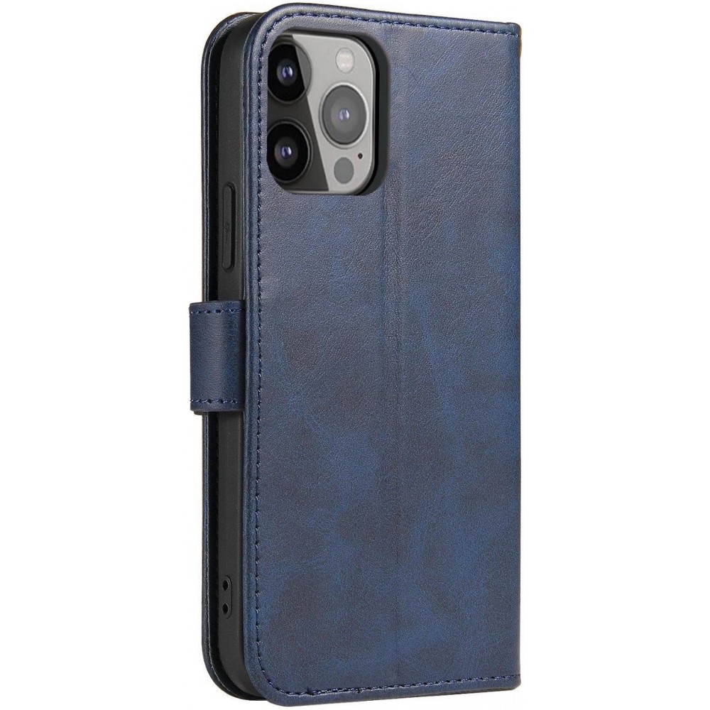Galaxy S25 Case H&uuml;lle - Magnetischer Klapp-Lederh&uuml;lle - Dunkelblau