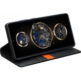 Fourre Samsung Galaxy S25 Ultra - Flip Qialino Matt Wallet cuir véritable - Noir