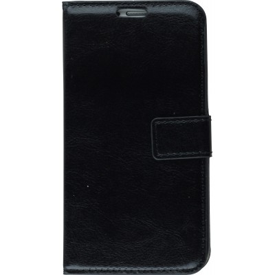 Fourre Samsung Galaxy S7 - Premium Flip cuir lisse porte-cartes - Noir