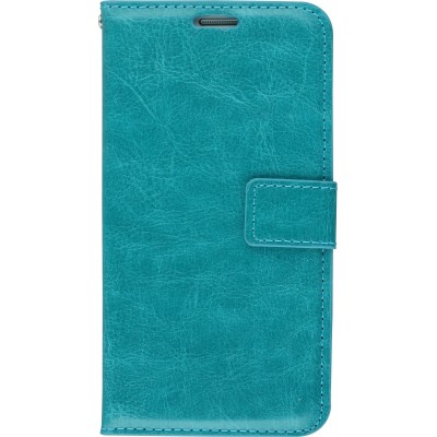Fourre Samsung Galaxy S7 edge - Premium Flip cuir lisse porte-cartes - Turquoise