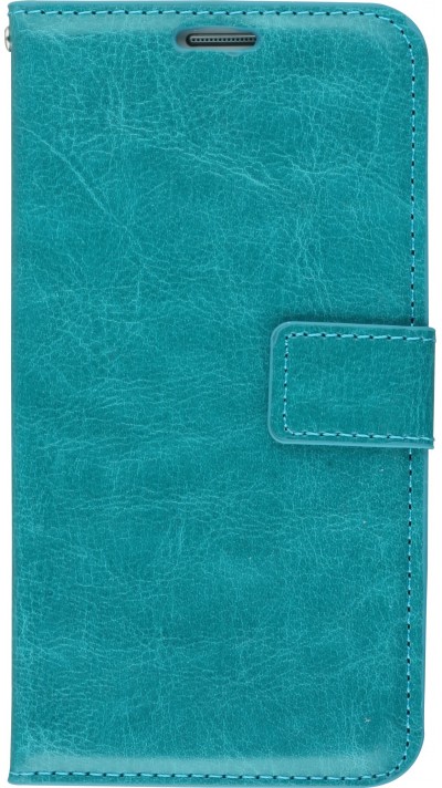 Hülle Samsung Galaxy S7 edge - Premium Flip Leder Tasche - Türkis