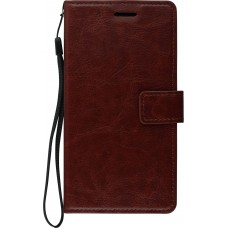 Hülle Samsung Galaxy S7 - Premium Flip Leder Tasche - Braun