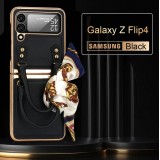 Galaxy Z Flip4 Case Hülle - Fashion Designer Schutzhülle Kunstleder in Handtaschenform - Weiss kariert