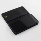 Fourre iPhone 15 Pro Max - Flip Fierre Shann cuir véritable - Noir
