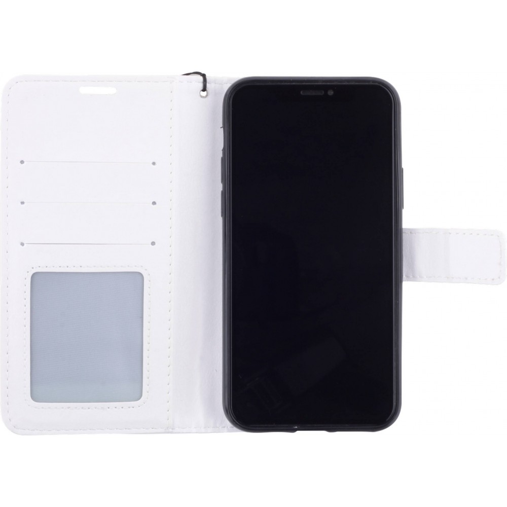 Hülle iPhone 11 - Premium Flip Leder Tasche - Weiss