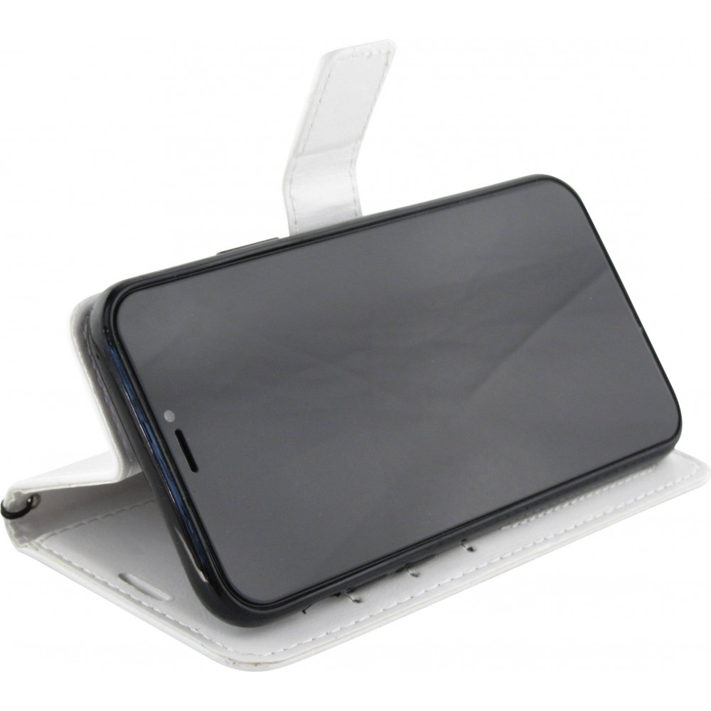 Hülle iPhone 11 - Premium Flip Leder Tasche - Weiss