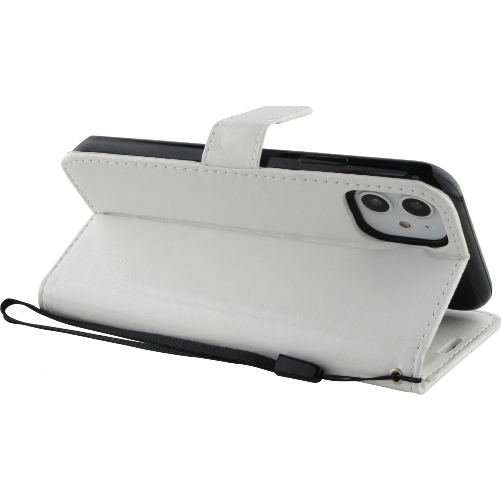 Hülle iPhone 11 - Premium Flip Leder Tasche - Weiss