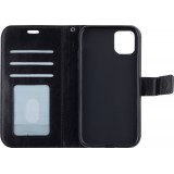 Hülle iPhone 12 mini - Premium Flip Leder Tasche - Schwarz