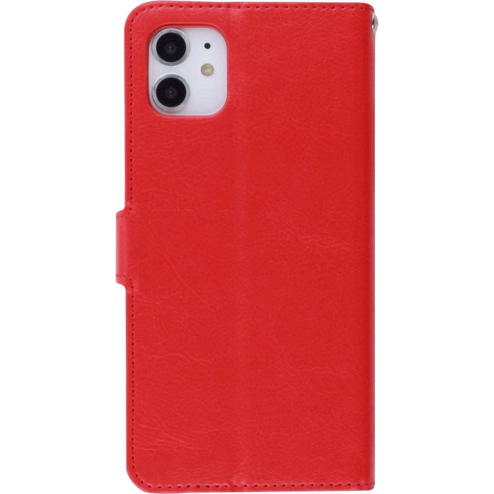 Hülle iPhone 12 / 12 Pro - Premium Flip Leder Tasche - Rot