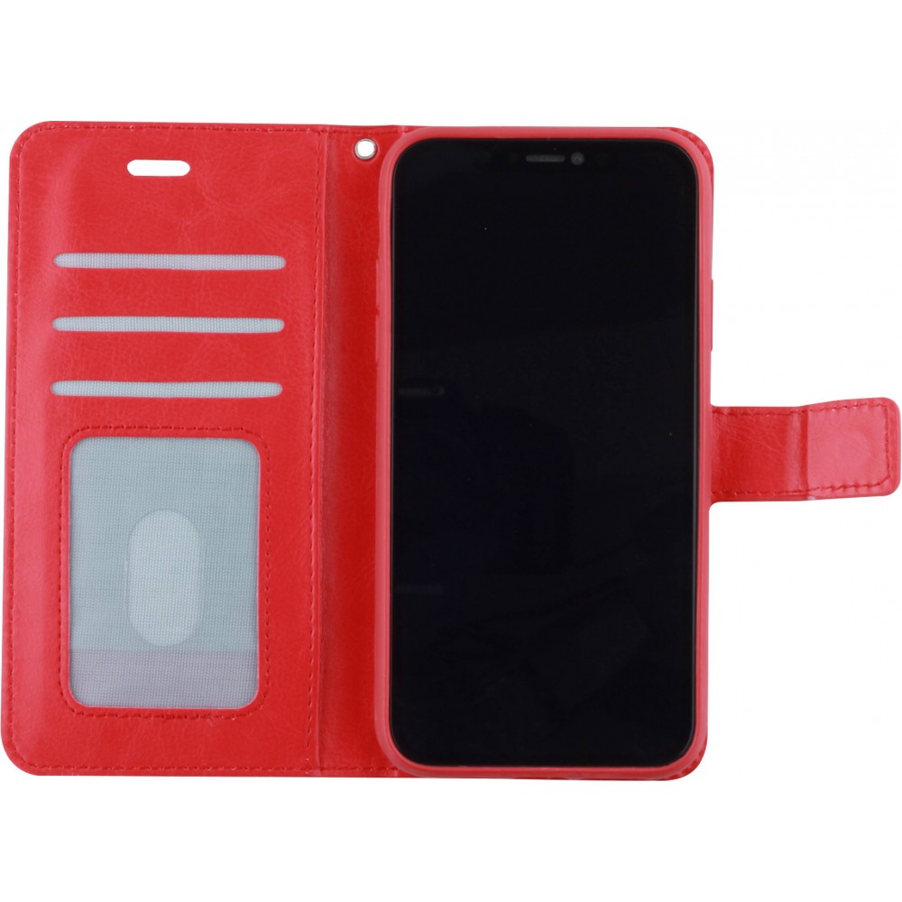 Hülle iPhone 12 / 12 Pro - Premium Flip Leder Tasche - Rot