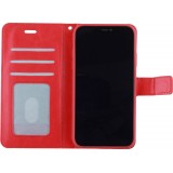 Hülle iPhone 12 / 12 Pro - Premium Flip Leder Tasche - Rot