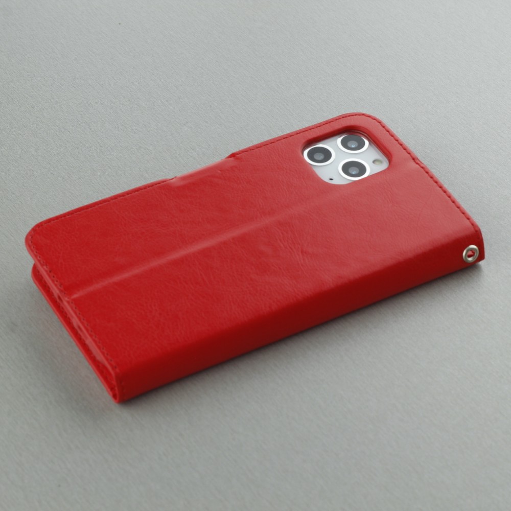 Hülle iPhone 13 Pro Max - Premium Flip Leder Tasche - Rot