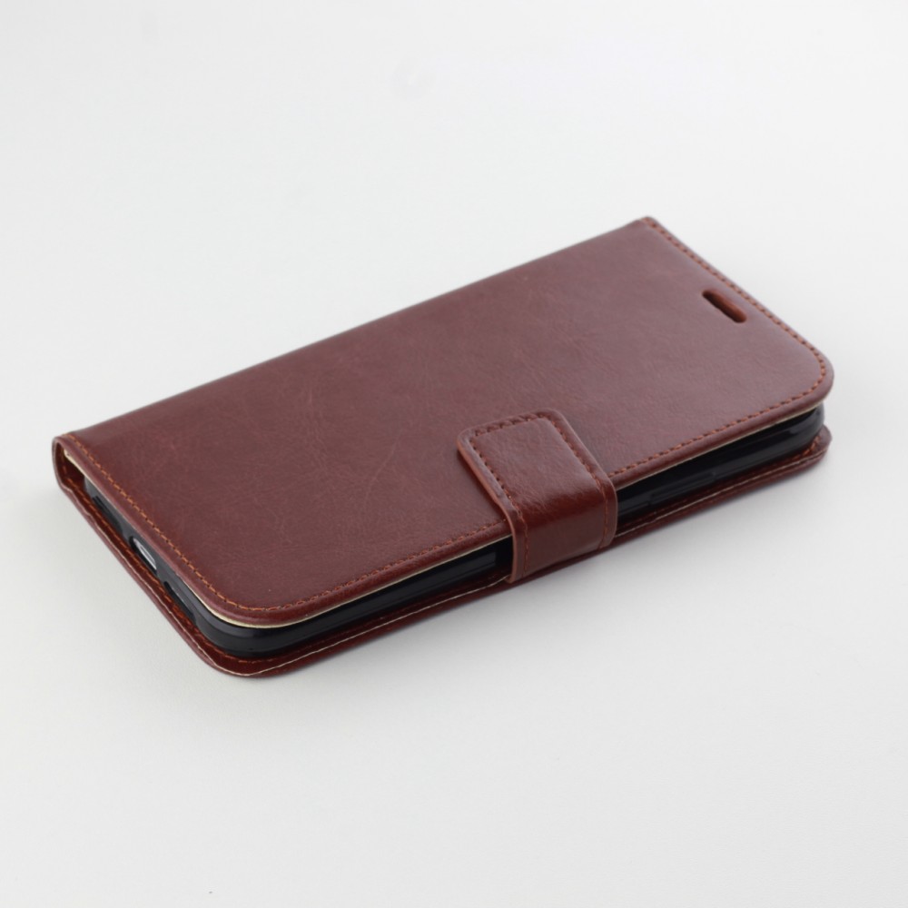 Hülle iPhone 11 Pro - Premium Flip Leder Tasche - Braun