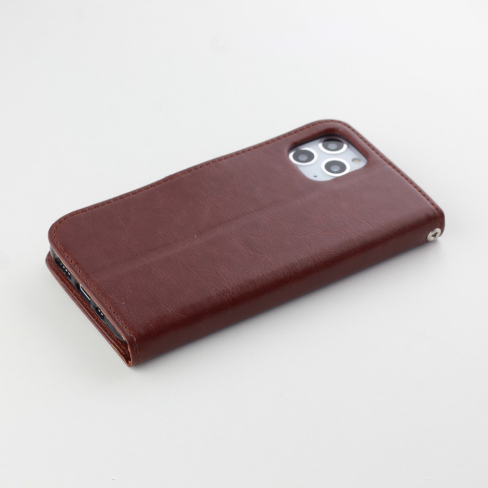 Hülle iPhone 11 Pro - Premium Flip Leder Tasche - Braun
