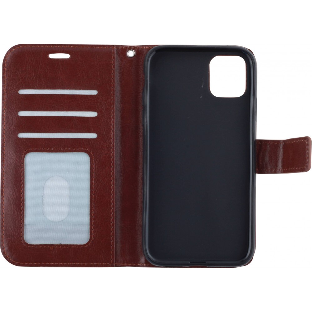 Hülle iPhone 11 Pro - Premium Flip Leder Tasche - Braun