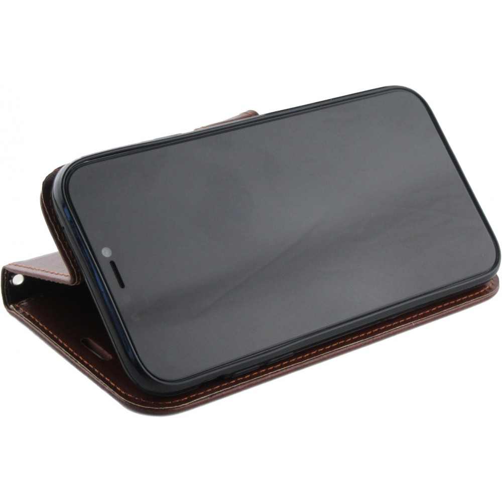 Hülle iPhone 11 Pro - Premium Flip Leder Tasche - Braun