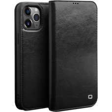 Hülle iPhone 12 mini - Qialino Flip Echtleder - Schwarz