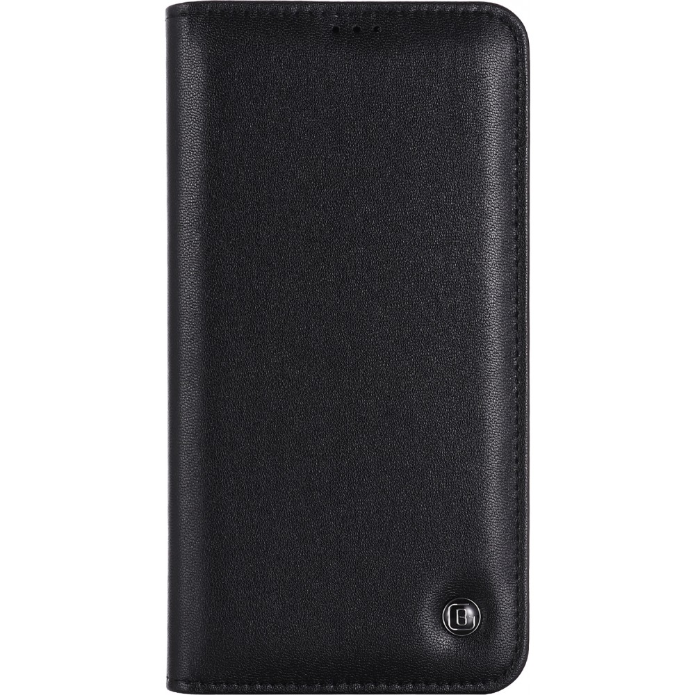 iPhone 12 / 12 Pro Case Hülle - GEBEi Kala Serie Luxus in echtem Leder, Kartenhalter, Videohalter - Schwarz
