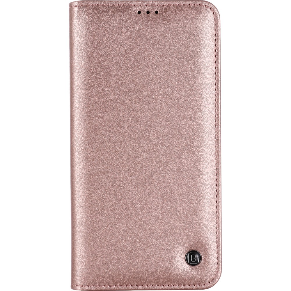 iPhone 12 / 12 Pro Case Hülle - Gebei Kala Serie Luxus in echtem Leder, Kartenhalter, Videohalter - Rosa