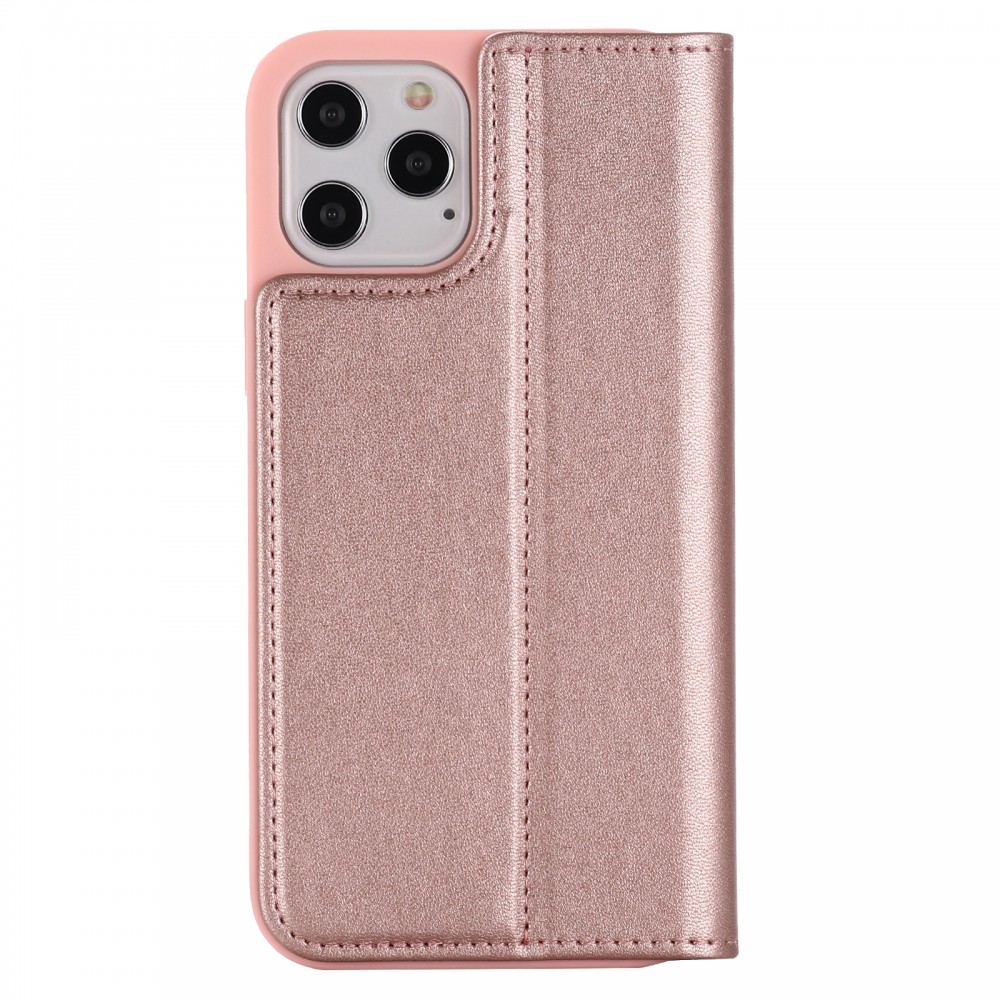 iPhone 12 / 12 Pro Case Hülle - Gebei Kala Serie Luxus in echtem Leder, Kartenhalter, Videohalter - Rosa