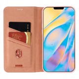 iPhone 12 / 12 Pro Case Hülle - Gebei Kala Serie Luxus in echtem Leder, Kartenhalter, Videohalter - Rosa