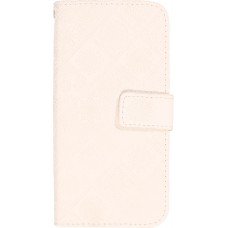 iPhone 13 Pro Max Case Hülle - Premium Flip Wallet Kautschuk oriental Muster mit Magnetverschluss - Weiss