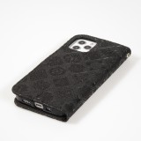 iPhone 13 Pro Max Case Hülle - Premium Flip Wallet Kautschuk oriental Muster mit Magnetverschluss - Schwarz