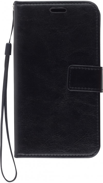 Hülle iPhone 12 / 12 Pro - Premium Flip Leder Tasche - Schwarz