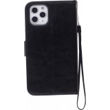 iPhone 13 Pro Max Case Hülle - Premium Flip Leder Tasche - Schwarz