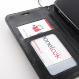 iPhone 13 Pro Max Case Hülle - Premium Flip Leder Tasche - Schwarz