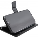 iPhone 13 Pro Max Case Hülle - Premium Flip Leder Tasche - Schwarz